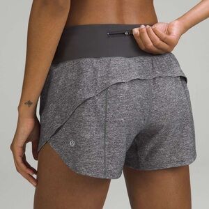 lululemon Speed Up Shorts Heather Grey Black Long 4” Inseam
